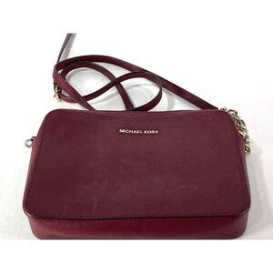 Michael Kors Burgundy Crossbody Bag with Gold Chain Strap